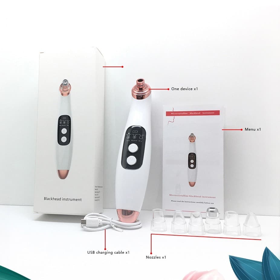 Blackhead Removal Device Electric Blackhead Suction Small Bubble Pore Cleaner Microcrystalline Acne Remover Digital Beauty Device Shrink Pores
