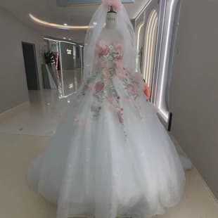 White Light Wedding Dress 2026 New Style Bride Engagement Ceremony Main Dress Going-Away Gown Travel Photoshoot Floral Off-Shoulder Dress for Women