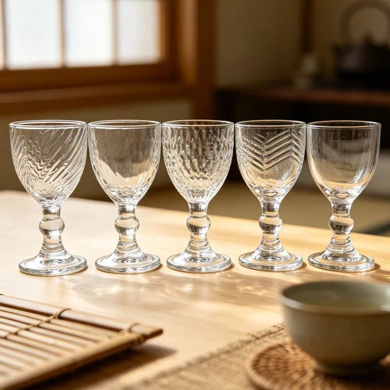 Cross-border household glass goblet engraved small wine glass household white wine glass spirit cup light luxury mini wine set