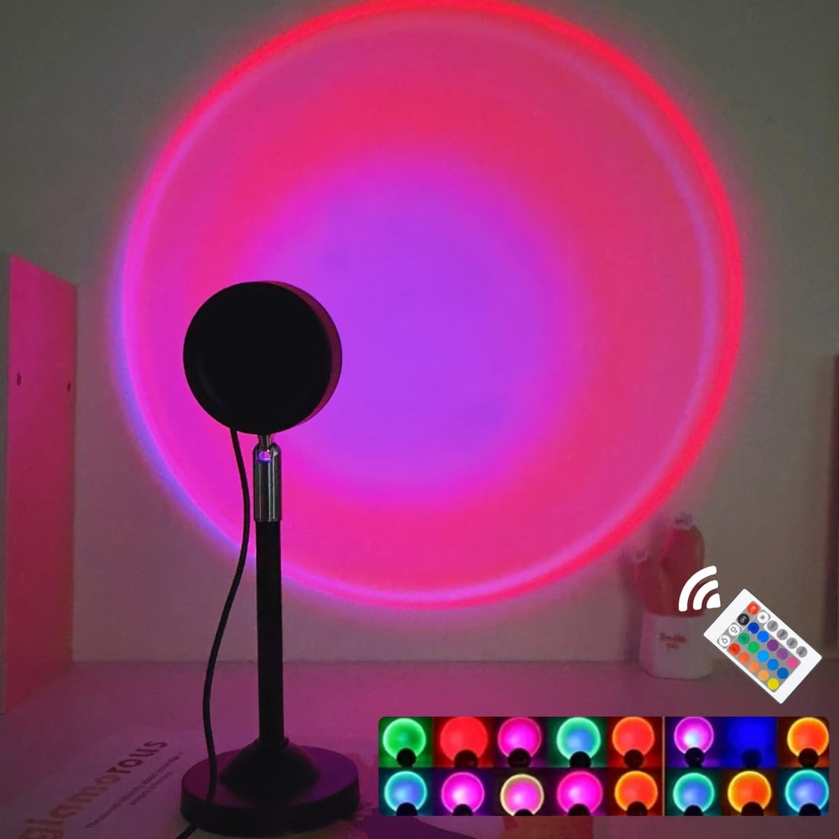 Cross-border Hot-selling Ins-style Creative Night Light Sunset LED Projector Dimmable Atmosphere Lamp