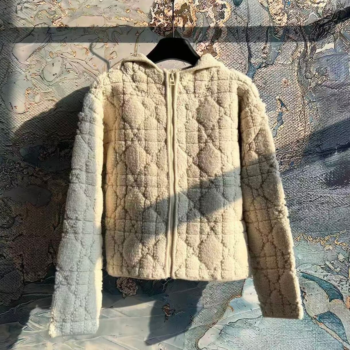 2026 Fall New Trellis Pattern Knit Cardigan Women's Casual Fashion Top Chanel Style Hooded Sweater Cardigan