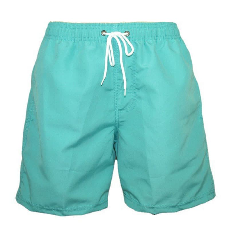 Cross-border Trade Solid Color Men's Beach Shorts Swim Trunks Quick-Dry Waterproof Shorts Black Red Royal Blue