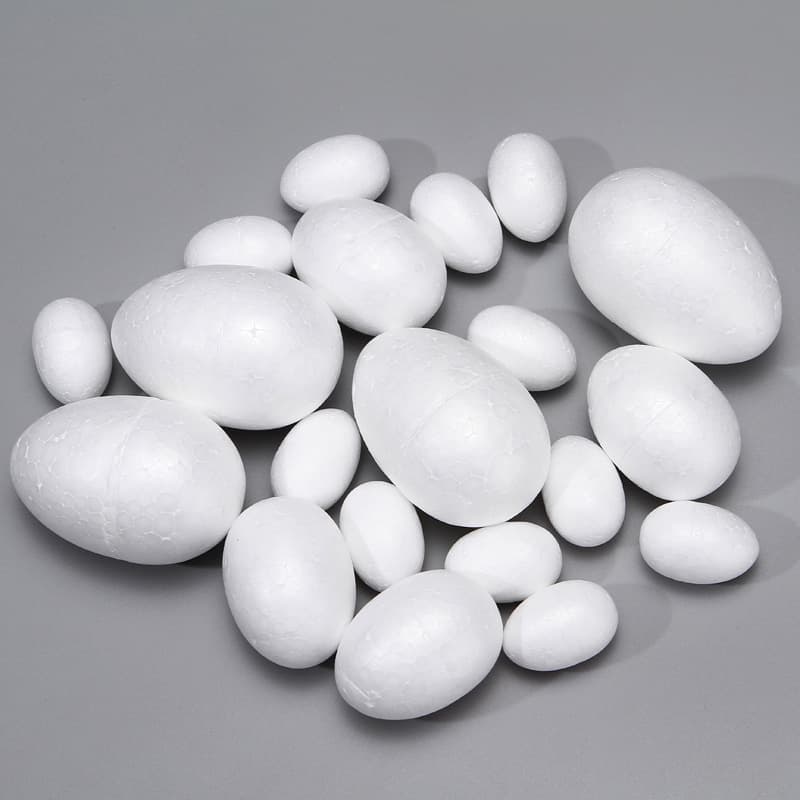 Factory direct supply of solid foam eggs for Easter, children's DIY craft painting materials, and polystyrene balls for kindergartens.