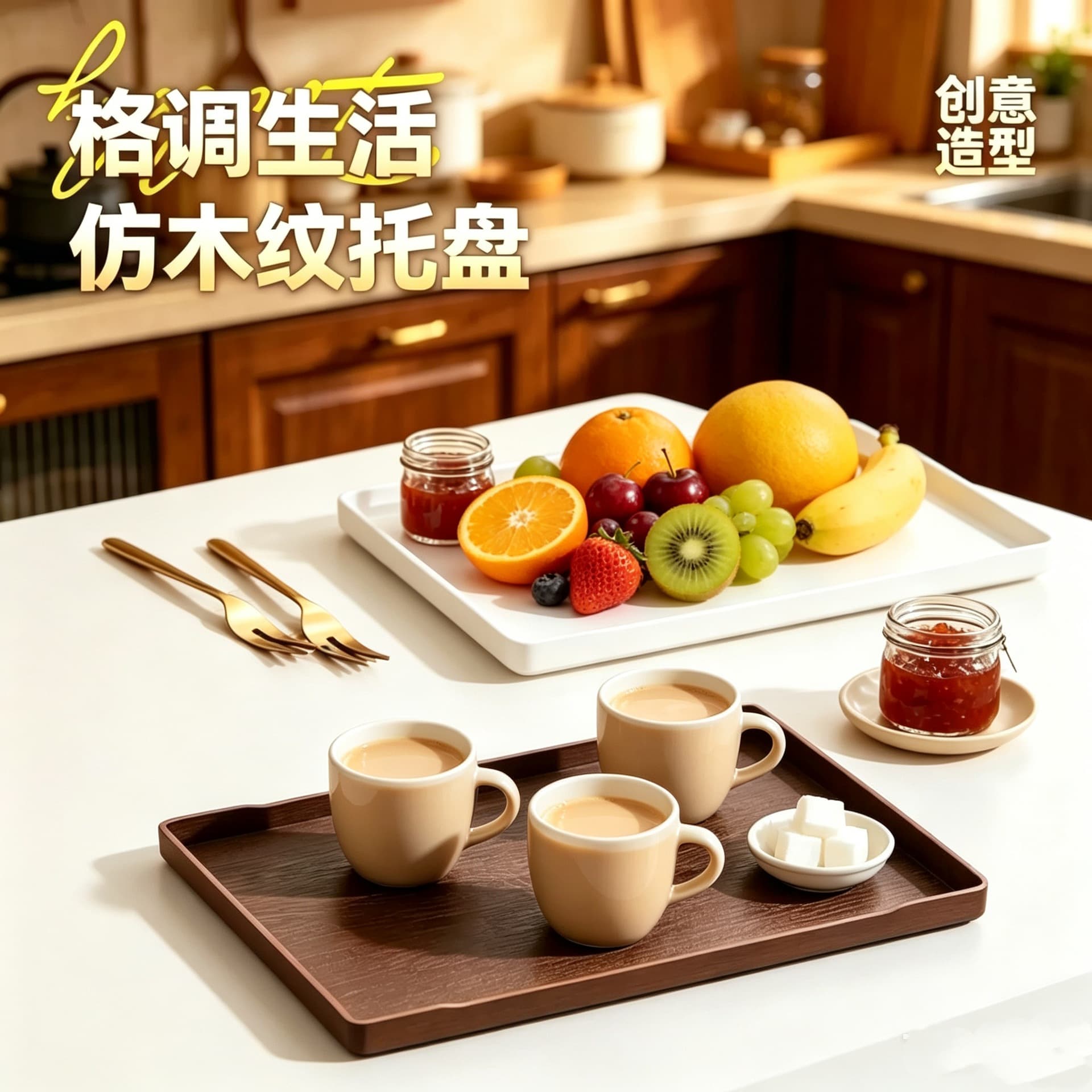 Beauty Salon Product Tray, Wood-Look Tray, Bamboo Fruit Tray, Bamboo Tea Tray, Rectangular Essential Oil Organizer Tray