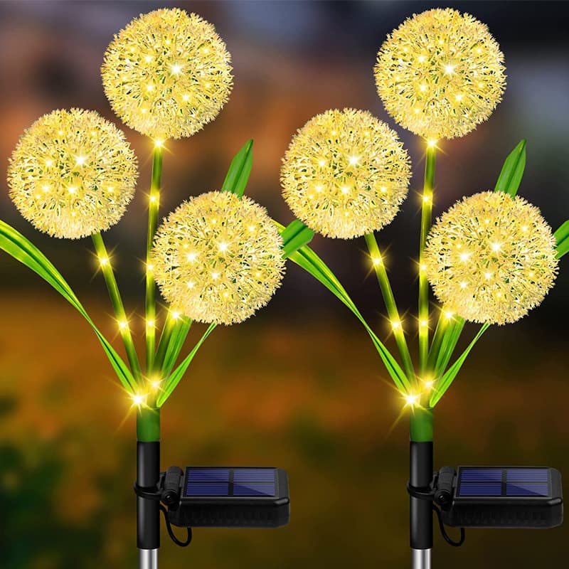Solar Outdoor Light, Garden Decoration Dandelion Light, Balcony Garden Landscape Color Light, Ground Insert Lawn Light