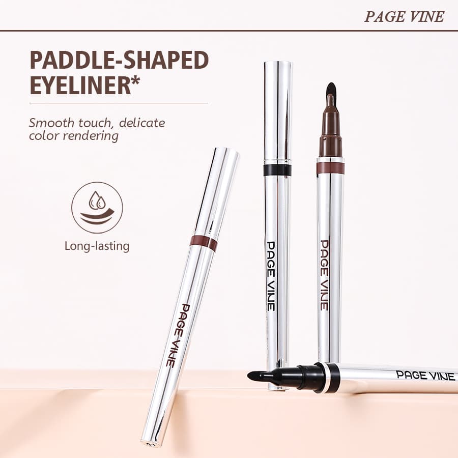 PAGE VINE Cross-Border Bestseller Makeup Silver Tube Liquid Eyeliner Pen Quick-Dry Waterproof Long-Lasting Smudge-Proof Non-Fading