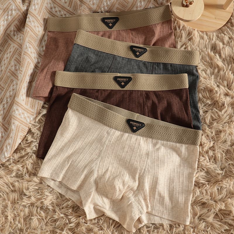 Maillard Color Men's Pure Cotton Boxer Briefs American Retro New Style Comfortable Breathable Men's Four-Corner Shorts