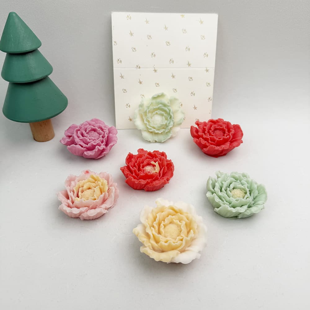 3D DIY Peony Flower Silicone Soft Mold for Soap Candle Making Bathroom Accessories Kitchen Utensils Cake Molds