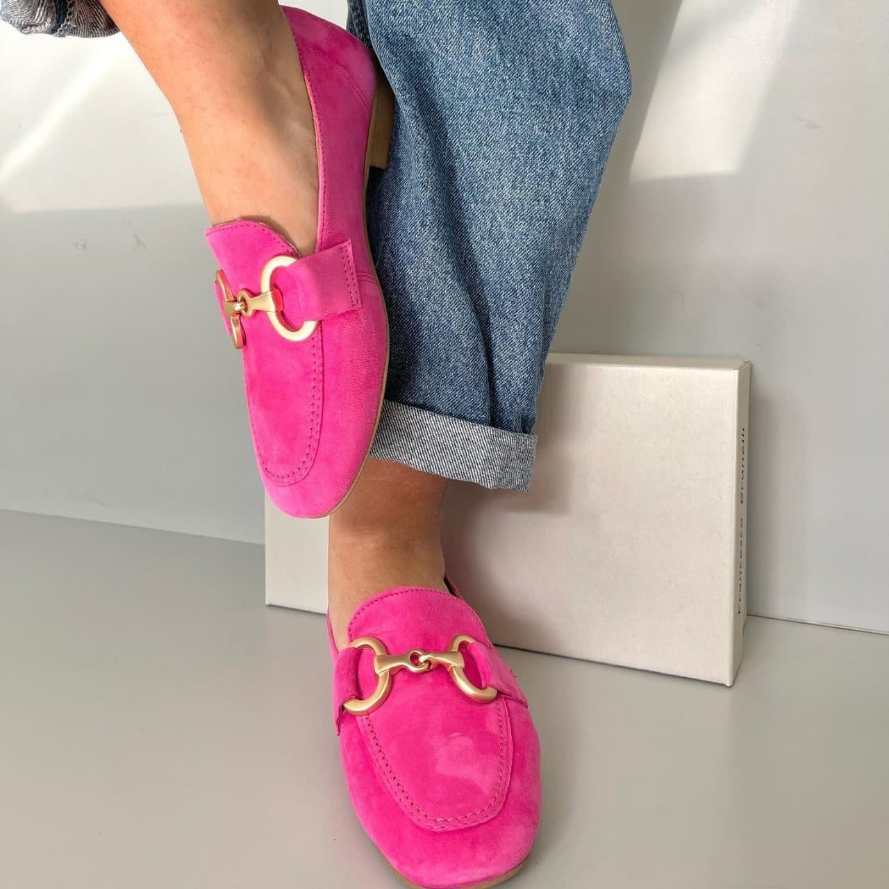Wish Export Style 2024 Spring New Casual Flat 40-43 Large Size Metal Buckle Round Toe Loafers