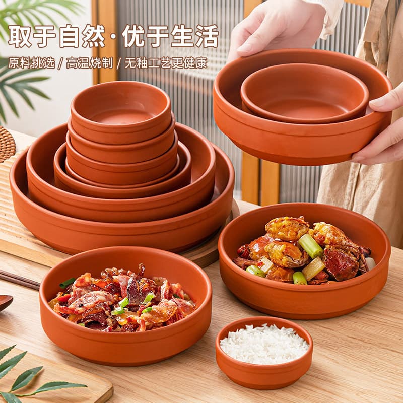 Ceramic steamed rice bowl, steamed vegetable bowl, pottery rice bowl, earthenware bowl, steamed egg bowl, earthenware purple sand bowl, Liuyang small bowl restaurant