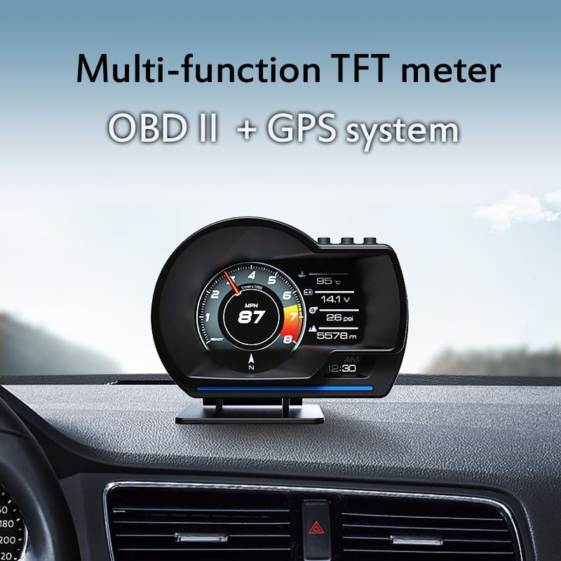 A500 Car OBD Multi-functional LCD Dashboard P6 Head-up Display Detector Speed Water Temperature Turbocharger