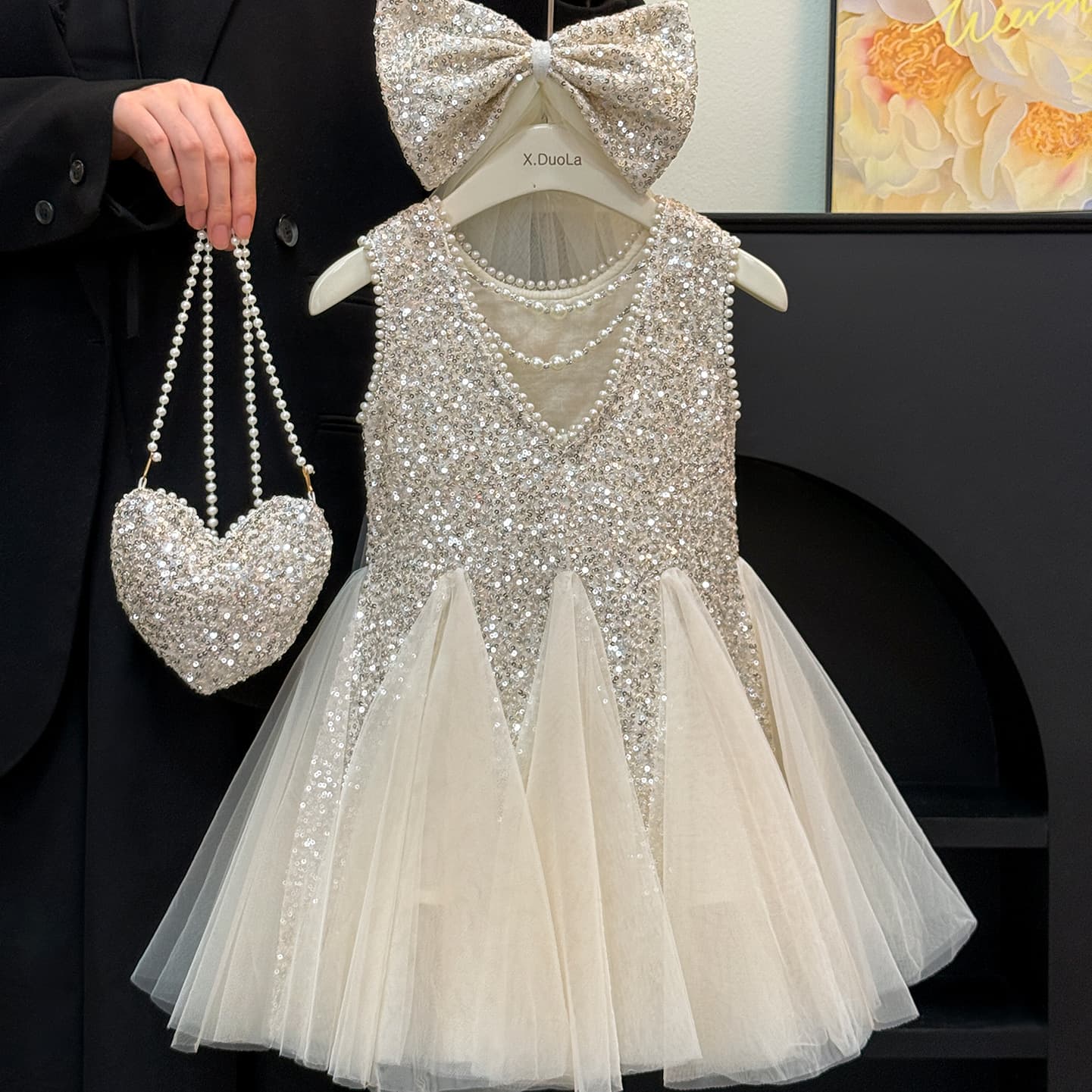 Girls' Summer 2026 Sequin Veil Dress for Children, Mermaid Princess Dress, Fishtail Dress