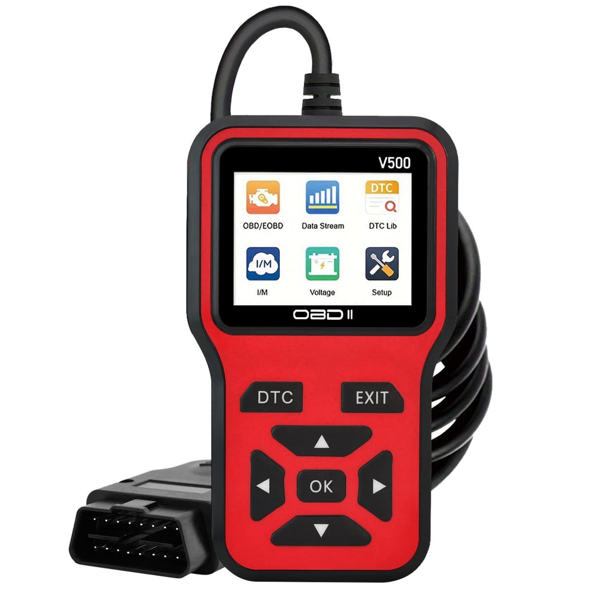 V500 car fault detector diagnostic tool, OBD2 decoder eraser, universal display screen, accurate decoding
