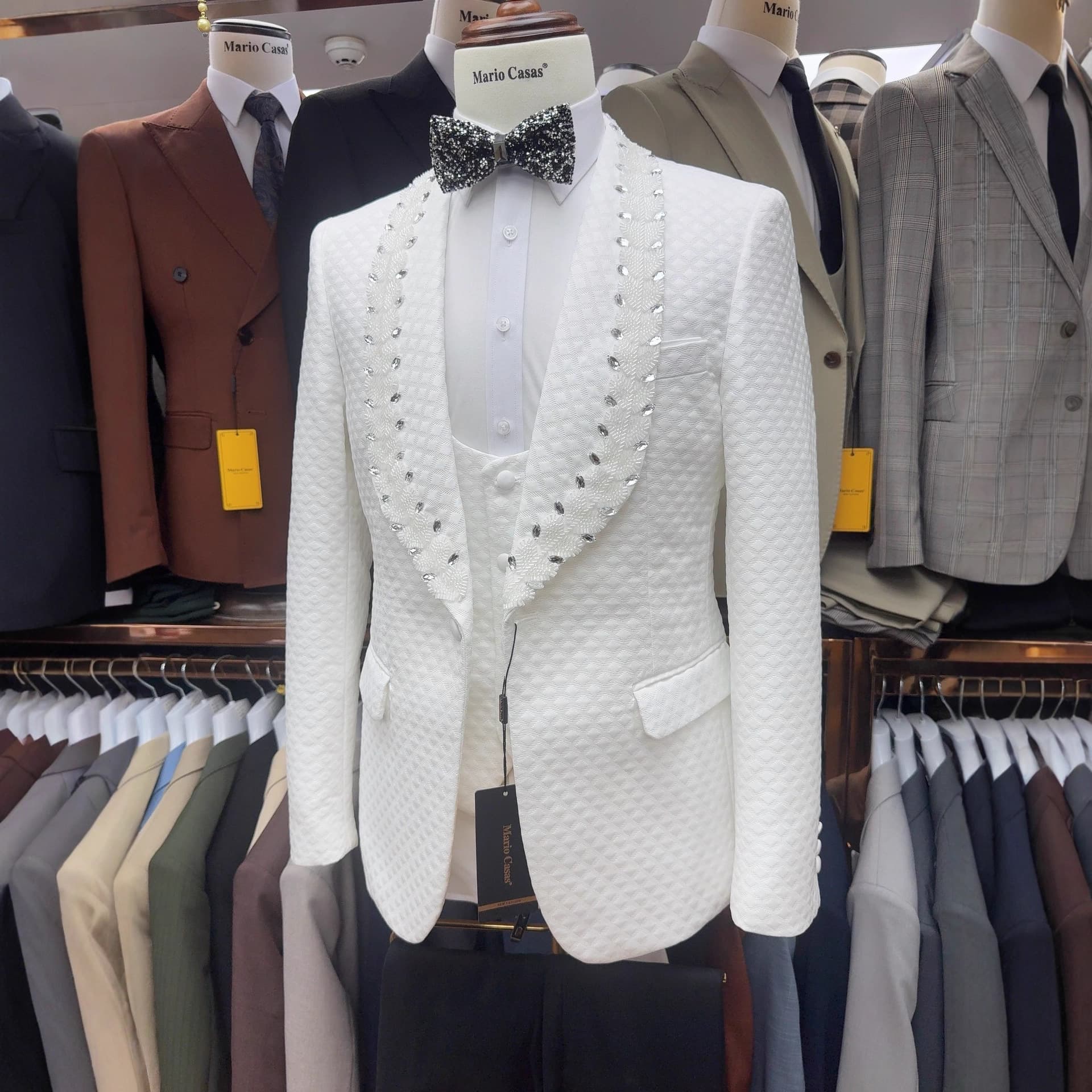 2025 New Men's Suit Cross-border Fashion Men's Suit Set White Suit Wedding Ceremony Formal Wear