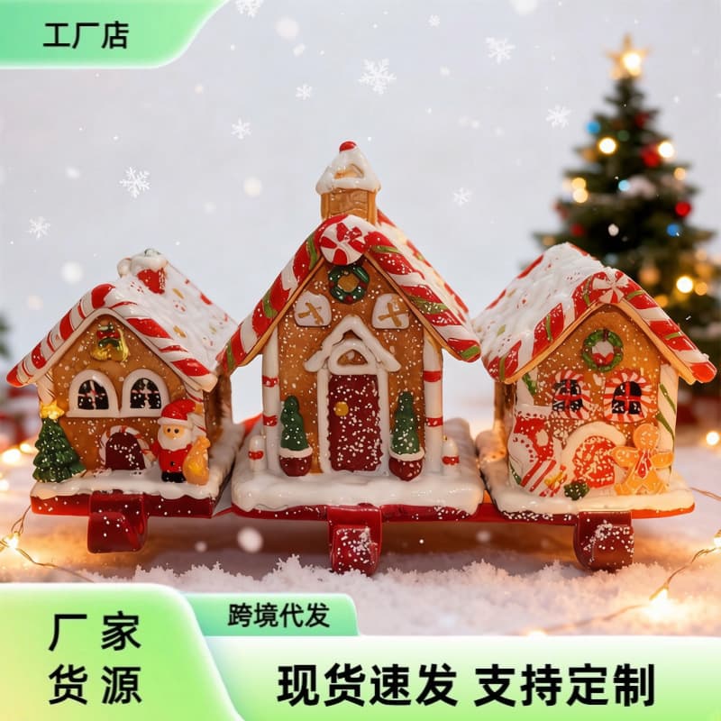 Christmas igloo gingerbread house resin decorative ornaments Christmas house holiday gift