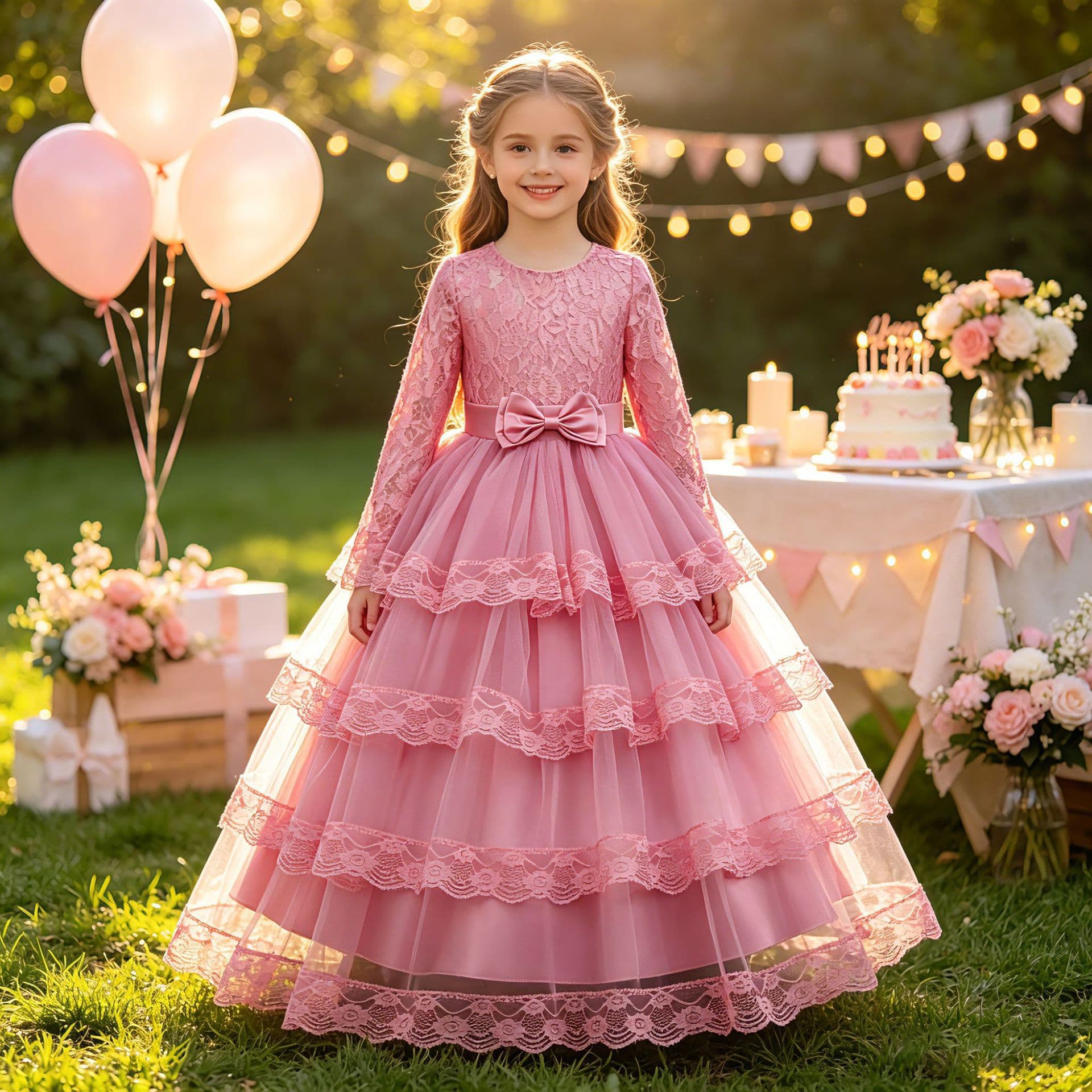 New children's dress skirt girl princess puffy mesh skirt girl birthday evening dress Children's Day stage performance skirt