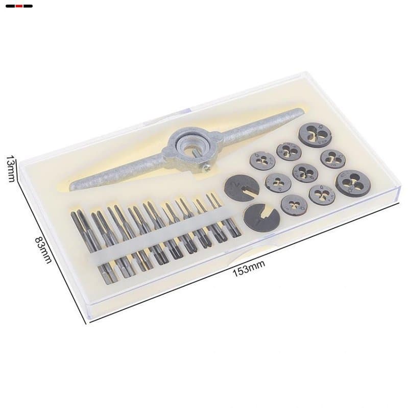 31PC Mini Tap and Die Set High-Speed Steel 6542 Fine Thread Tapping Wrench Hand Tap and Die