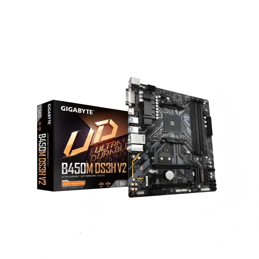 Gigabyte B450M DS3H V2 computer motherboard supports AMD 5000/3rd generation Ryzen processors