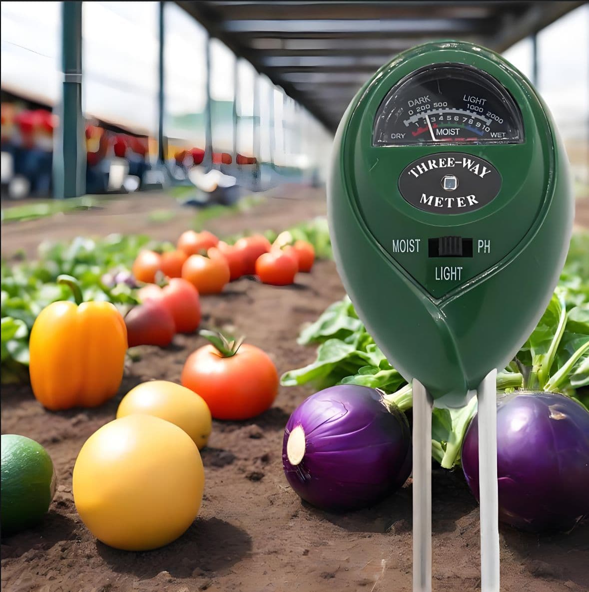 3-in-1 Soil Sensor for pH, Moisture, and Light Detection, Non-Fertilizer Gardening Water pH Tester