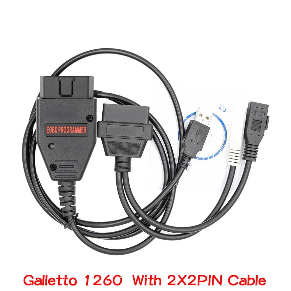 Galletto 1260 FT232RQ with Audi 2*2 adapter cable ECU OBD Flas her EOBD