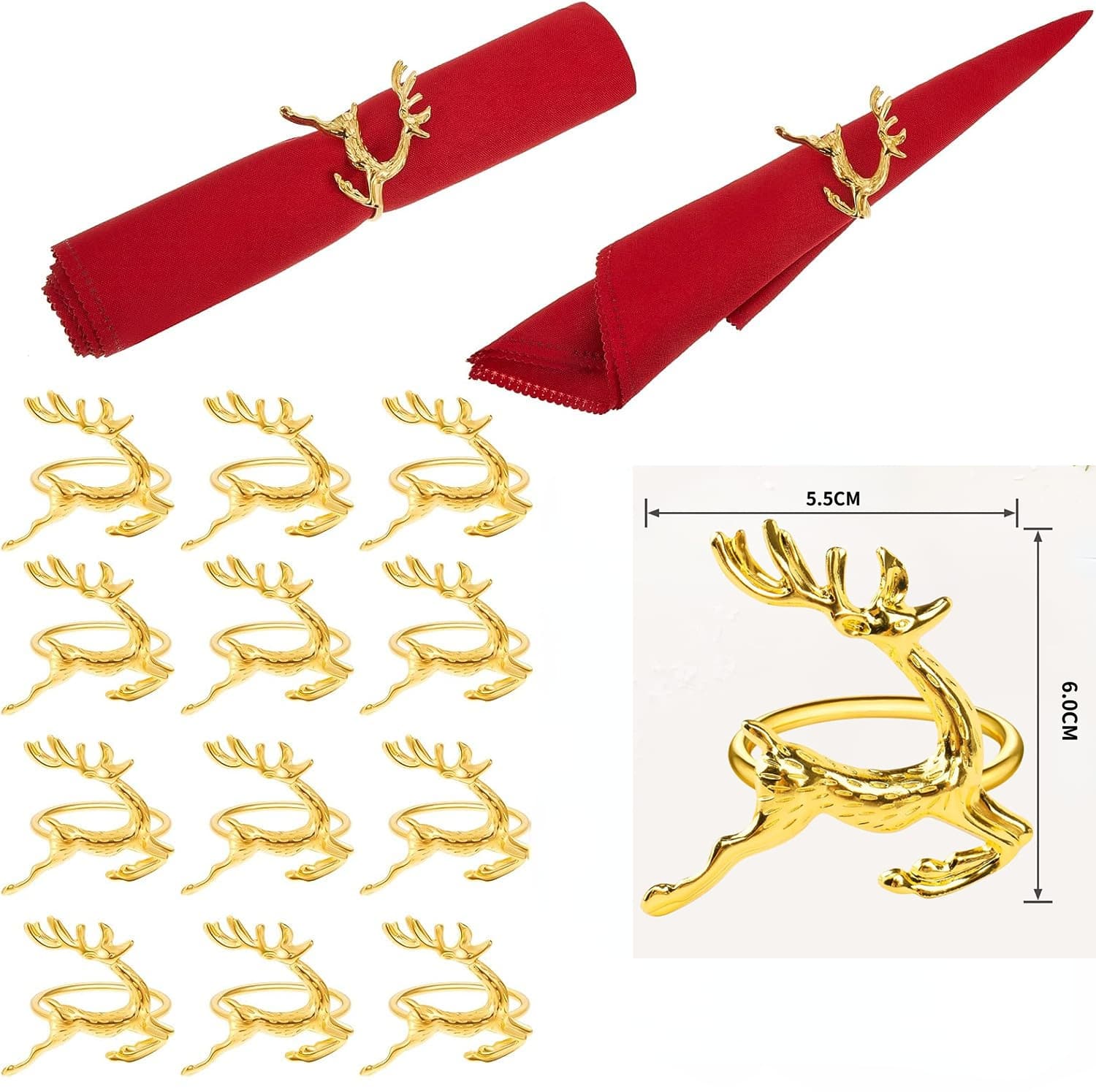 Amazon Best-Selling Christmas Circle Reindeer Napkin Ring Napkin Holder Napkin Ring Cloth Ring Wholesale