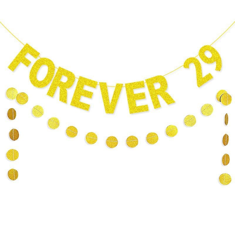 Wedding gold glitter decorative flag glitter paper banner wedding party decoration flag pull flower wedding anniversary
