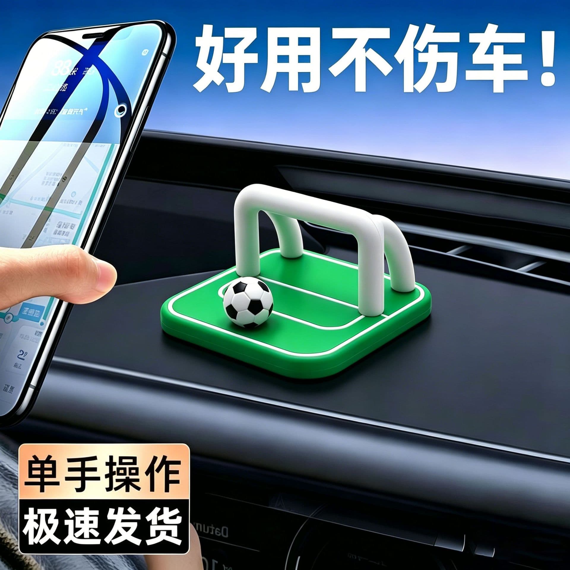 Car mobile phone holder World Cup football stadium central control instrument panel car navigation special support artifact car home use