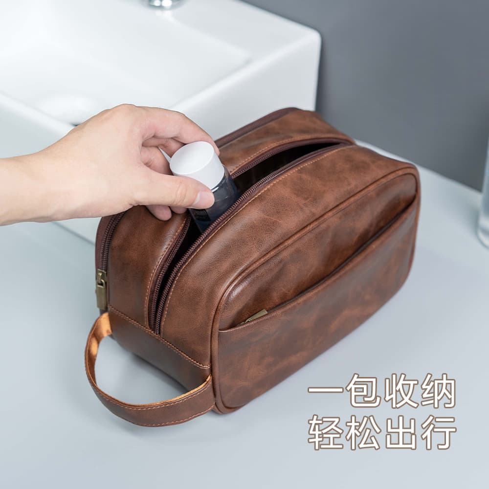 2026 New European and American Cross-Border Laser Engraved Waterproof Portable Toiletry Bag Premium Large Capacity Cosmetic Bag