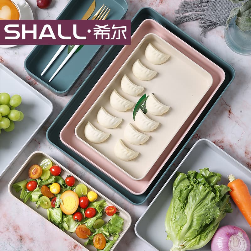 Nordic Deep Tray Refrigerator Storage Dumpling Tray, High-End Ins Style Light Luxury Home Salad Prep Tray, Tea Tray