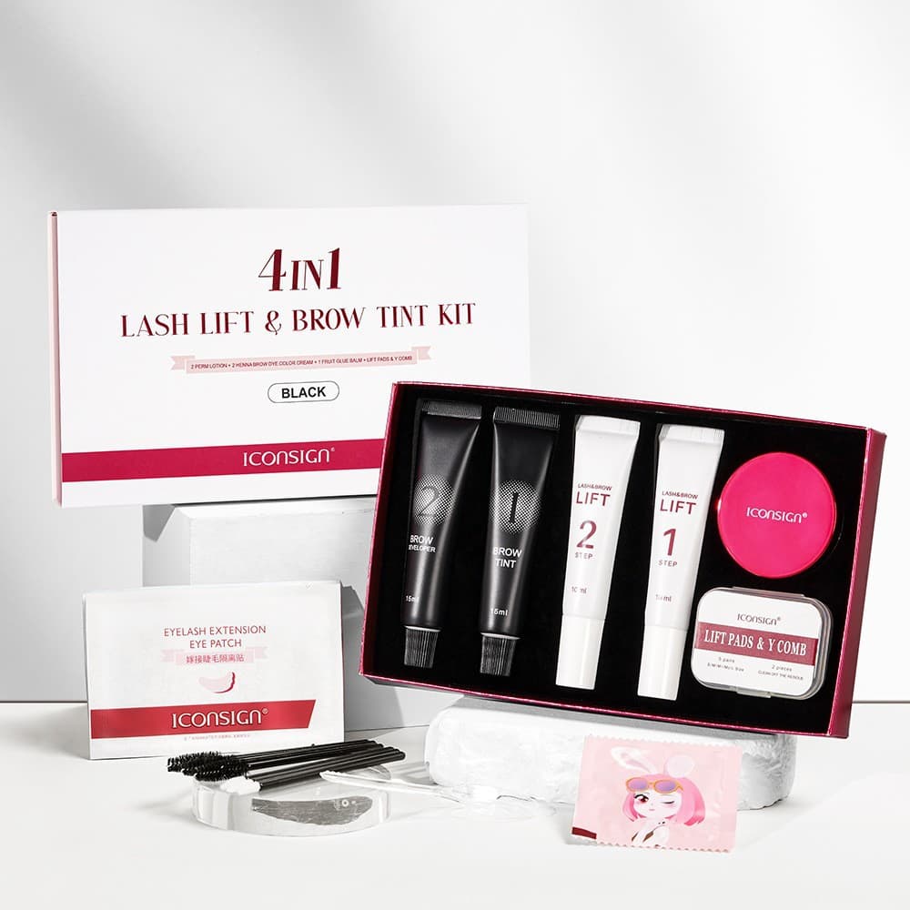 Four-In-One Eyelash Perming And Coloring Kit Long-Lasting Curling Agent Professional Eyelash Perming Solution for Salons And Home Use