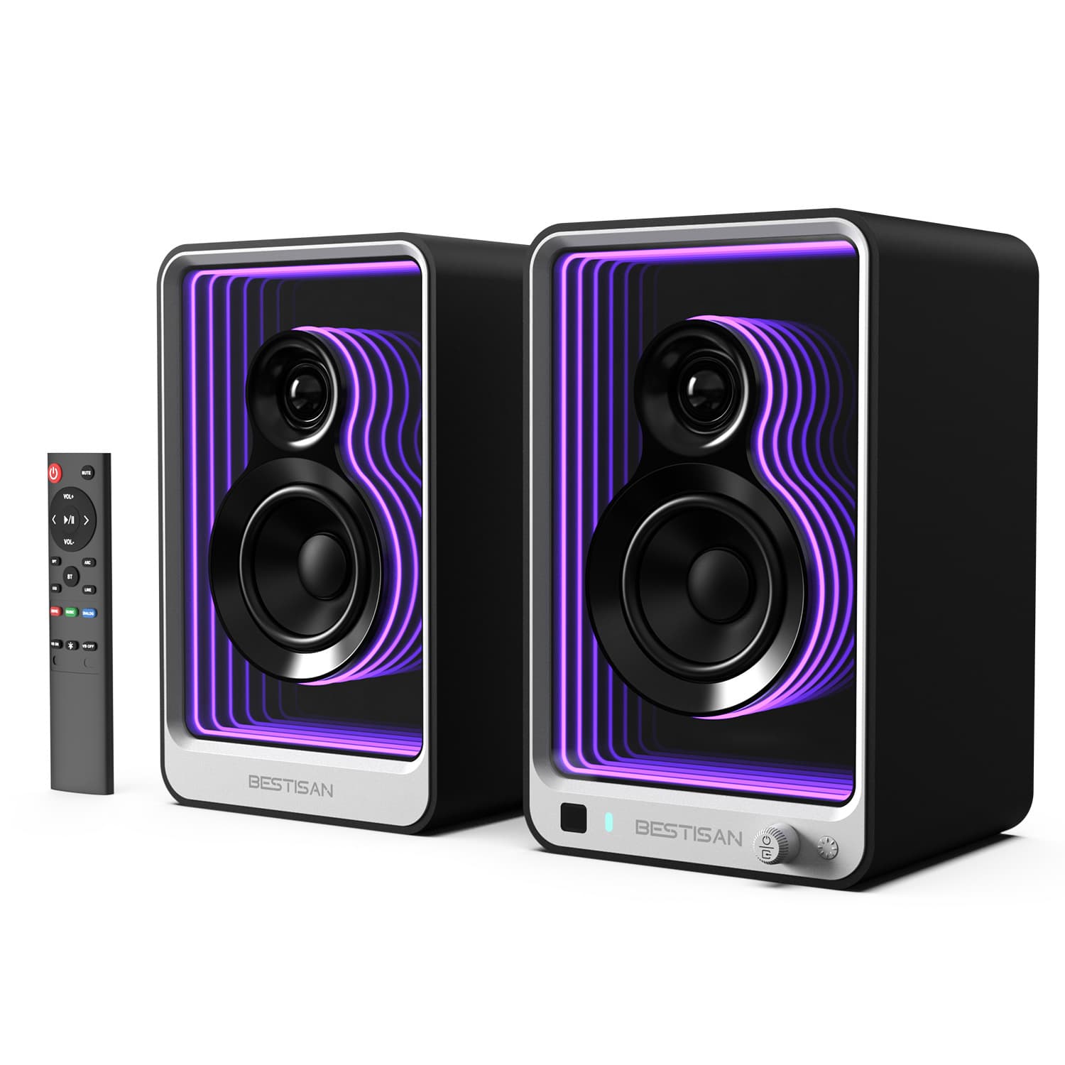 Monitor Speaker Bluetooth Computer Audio HIFI TV Speaker with Dynamic Lighting