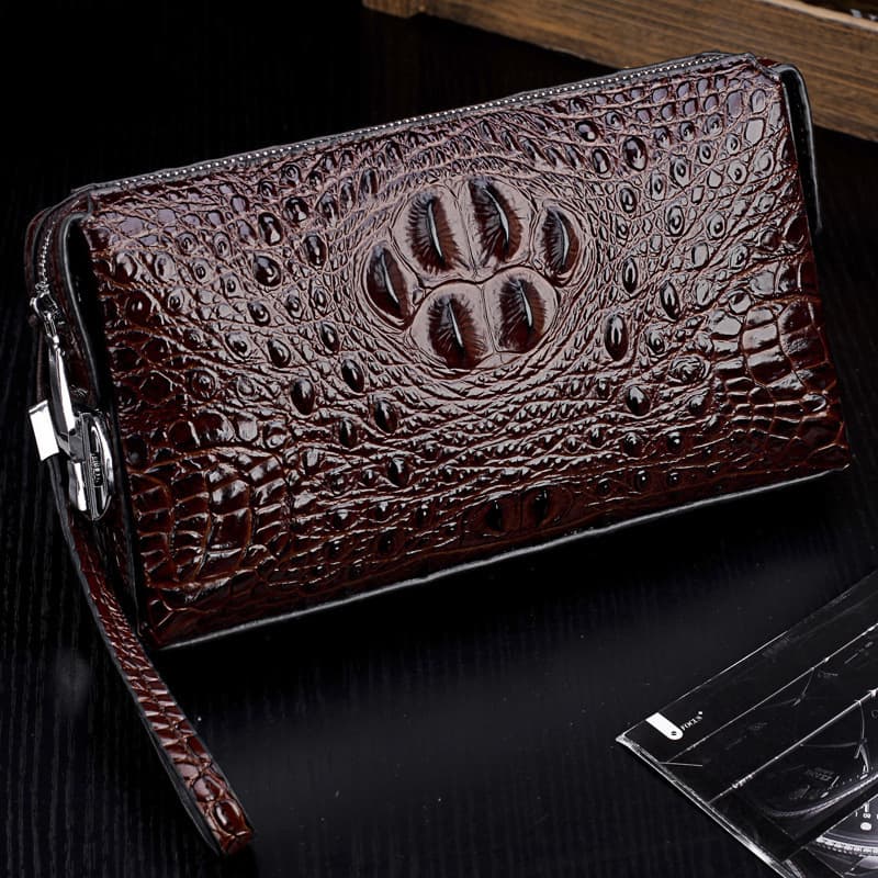 2026 New Model Men's Cross-Border Crocodile Pattern Clutch Bag Business Large Capacity Men's Wallet Handbag Lightweight