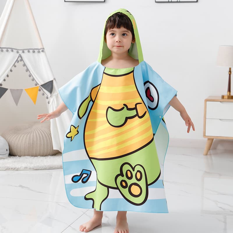 Cross-Border Kids' Cape Bath Towel Dinosaur Boy Cartoon Wearable Cape Hooded Bathrobe Dinosaur Cartoon Cape