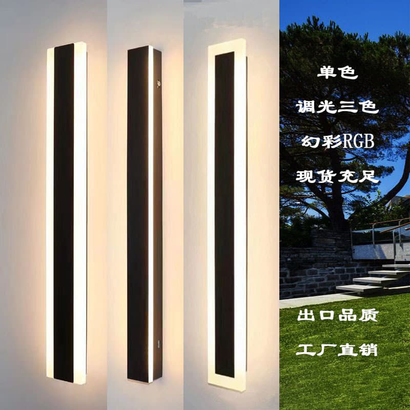 Minimalist Long Led Outdoor Wall Lamp Waterproof Villa Garden Courtyard Column Fence Line Wall Light Decorative Lighting