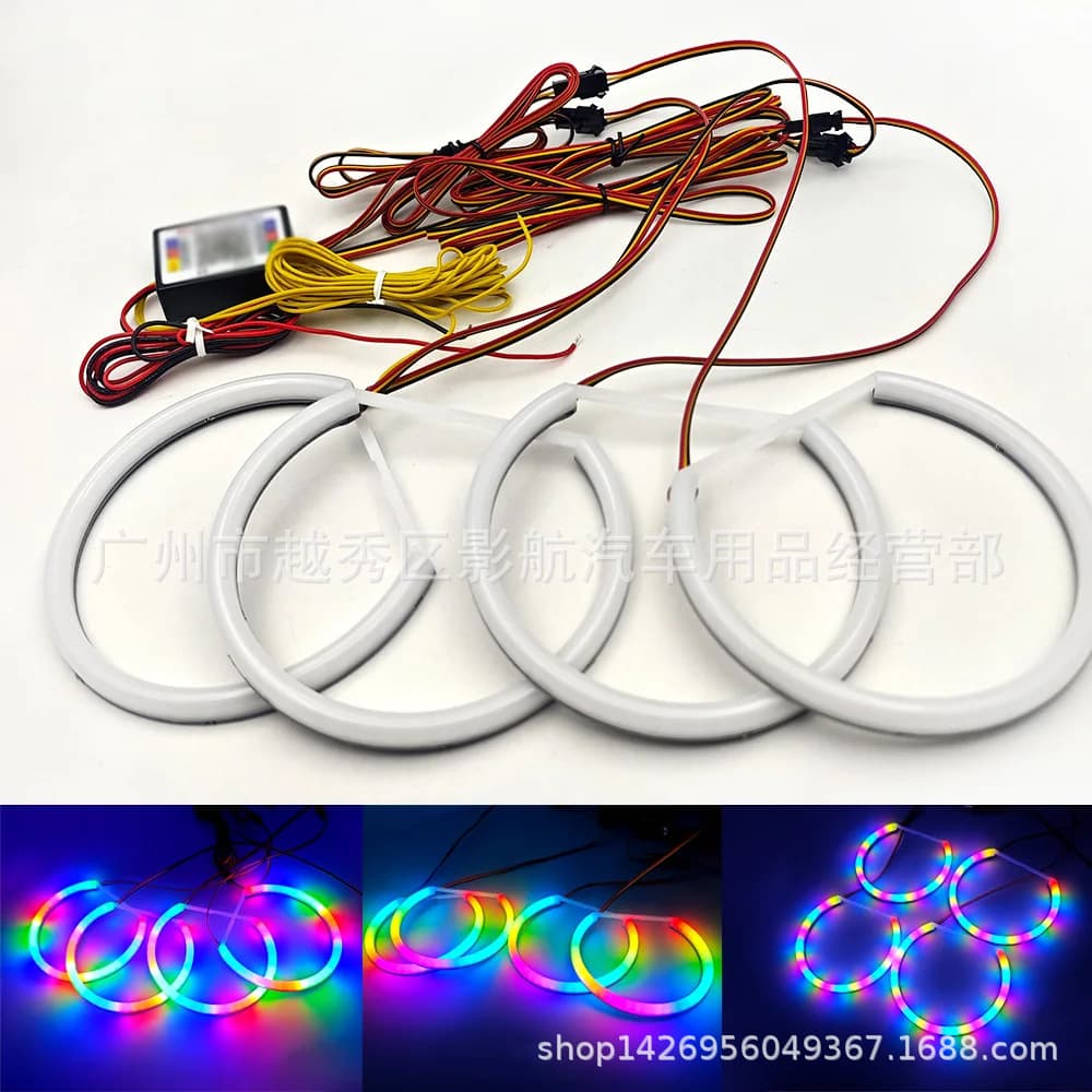 Flowing RGBW LED Angel Eye Halo Ring for BMW E46 E36 E38 E39 with APP Control