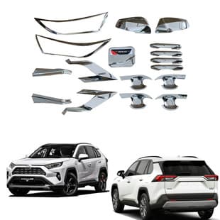 Chrome Trim Kit for Toyota RAV4 2020-2023, Door Bowl Trim, Front Lamp Covers, Rear Lamp Covers