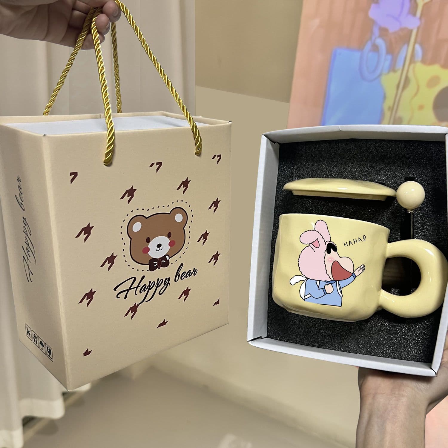 Girly birthday gift for girl with cute breasts and fufu cartoon water cup, meaningful gift for male and female friends and sisters