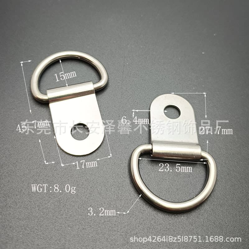 Stainless steel pull ring for container floor hook, tie-down ring for off-road vehicle, recessed cargo rope anchor