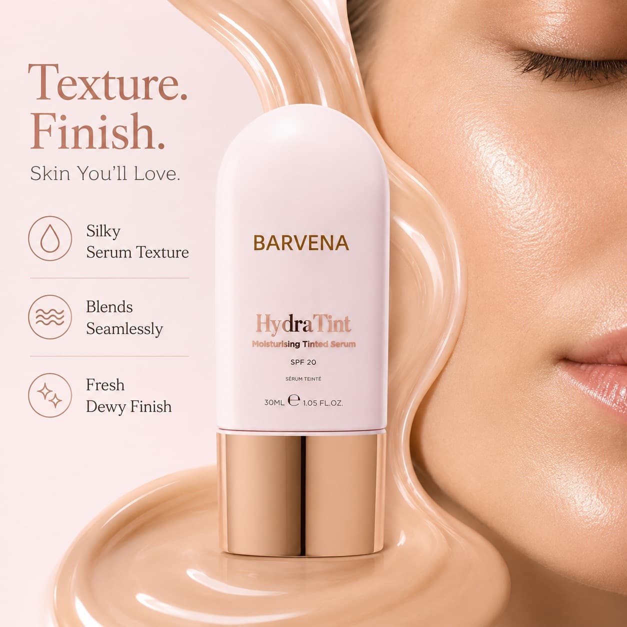 Cross-border Hot Seller 30ml Pink and White Bottle Tinted Primer Essence Lotion Silky Hydrating Texture Daily Face Makeup Base