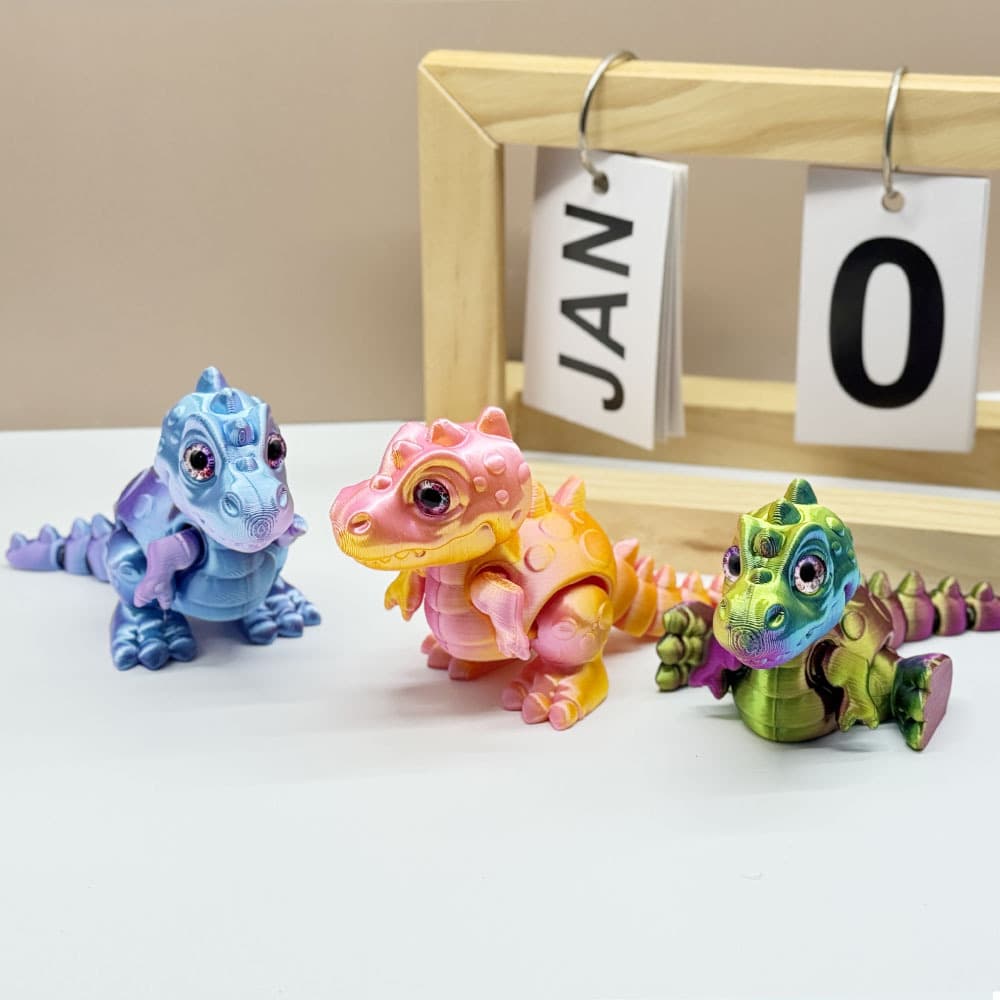 Dinosaur figurine 3D printed product with movable joints, Stegosaurus, Tyrannosaurus Rex, Parasaurolophus animal wholesale movable handmade