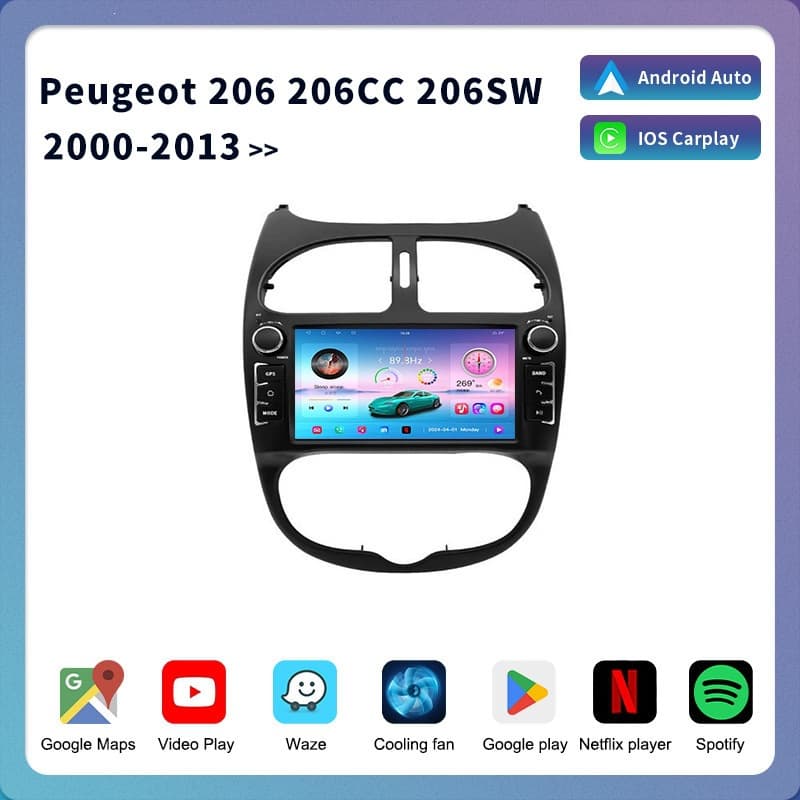For Peugeot 206 Car Radio Multimedia GPS Navigation