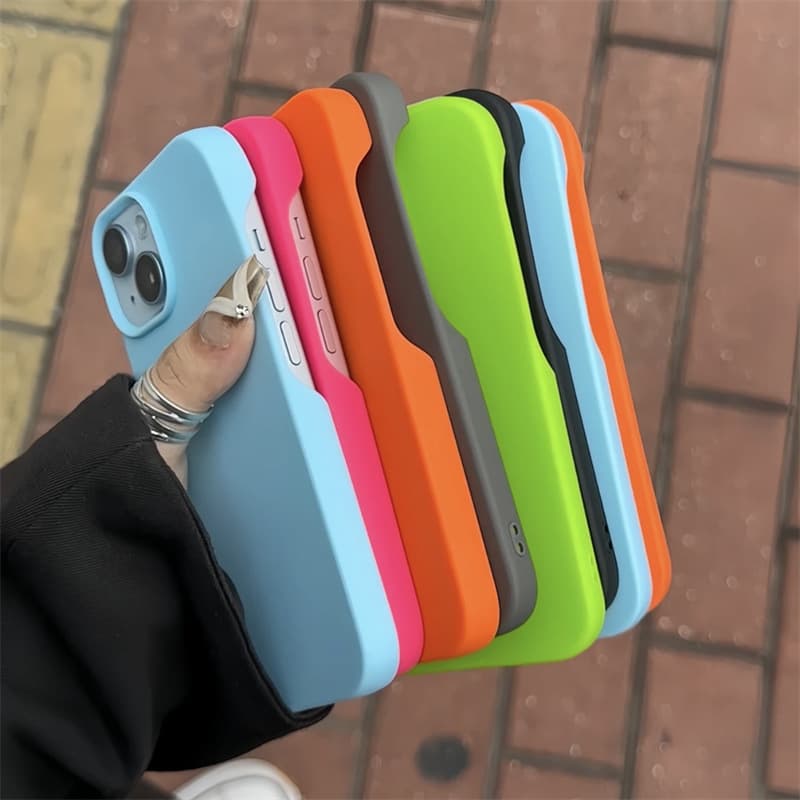 Solid Color Skin-Feel Frosted Case for iPhone 17 Pro, iPhone 16 Pro Ultra-Thin Semi-Wrap 14 Pro