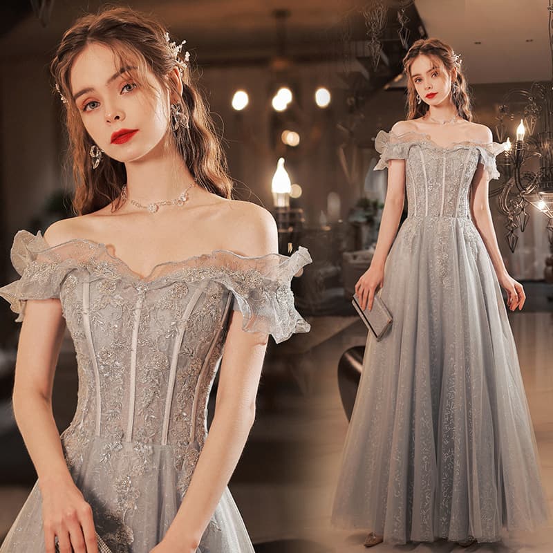 High-end evening dress for women 2026 new bridesmaid dress French temperament socialite host art test one-shoulder dress