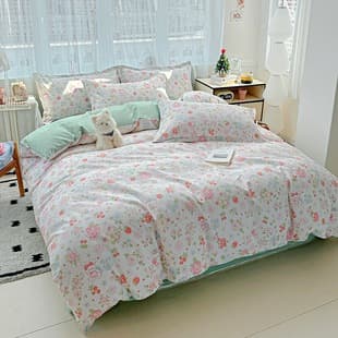 Pure Cotton 4-Piece Bedding Set, Simple Style Bedding Set, Student Dormitory 3-Piece Set, Factory Direct Source