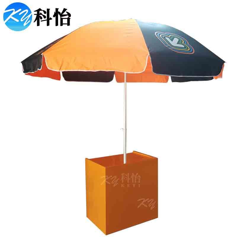 Source factory outdoor foldable promotion stands with advertising umbrellas, printed courtyard umbrellas, sunproof metal multifunctional display tables.