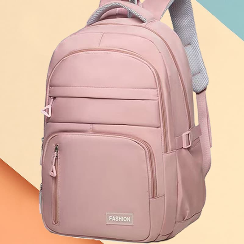 New Large Capacity Casual Backpack for Middle and High School Students, Solid Color, Multi-Compartment Travel Bag, Trendy School Bag