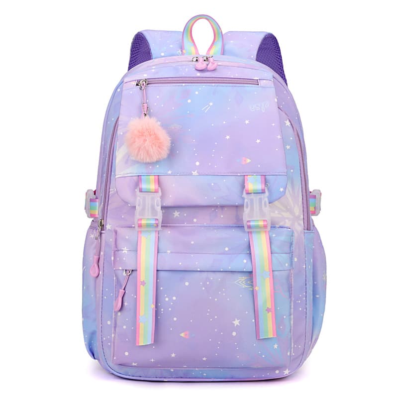 New elementary school girl's backpack, premium feel lightweight stress-relief ultra-light large capacity backpack for grades 1-6 girls