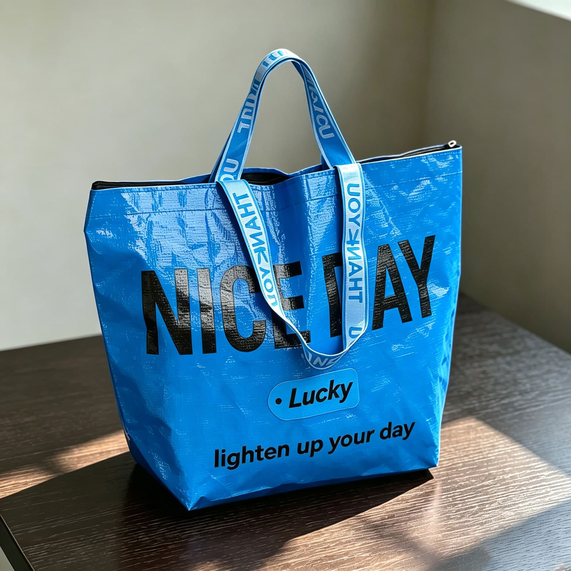 Hand-held woven bag, custom-coated, waterproof and tear-resistant, fashionable and versatile, shopping mall, supermarket, grocery shopping, clothing, gift shopping bag