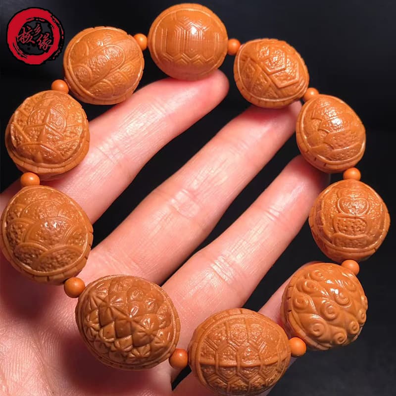 Factory Supply New Style Olive Pit Carving Rich World Bracelet Exquisite Olive Pit Craft Gift In Stock Wholesale