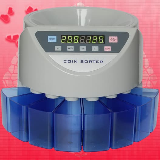 Coin sorting machine; Malaysia; Renminbi; Thai Baht; Taiwan; Japan; South Korea; Euro; Singapore; Sabah